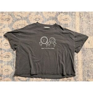 Lonely Ghost "Go For A Walk" boxy tee Large Excellent Condition